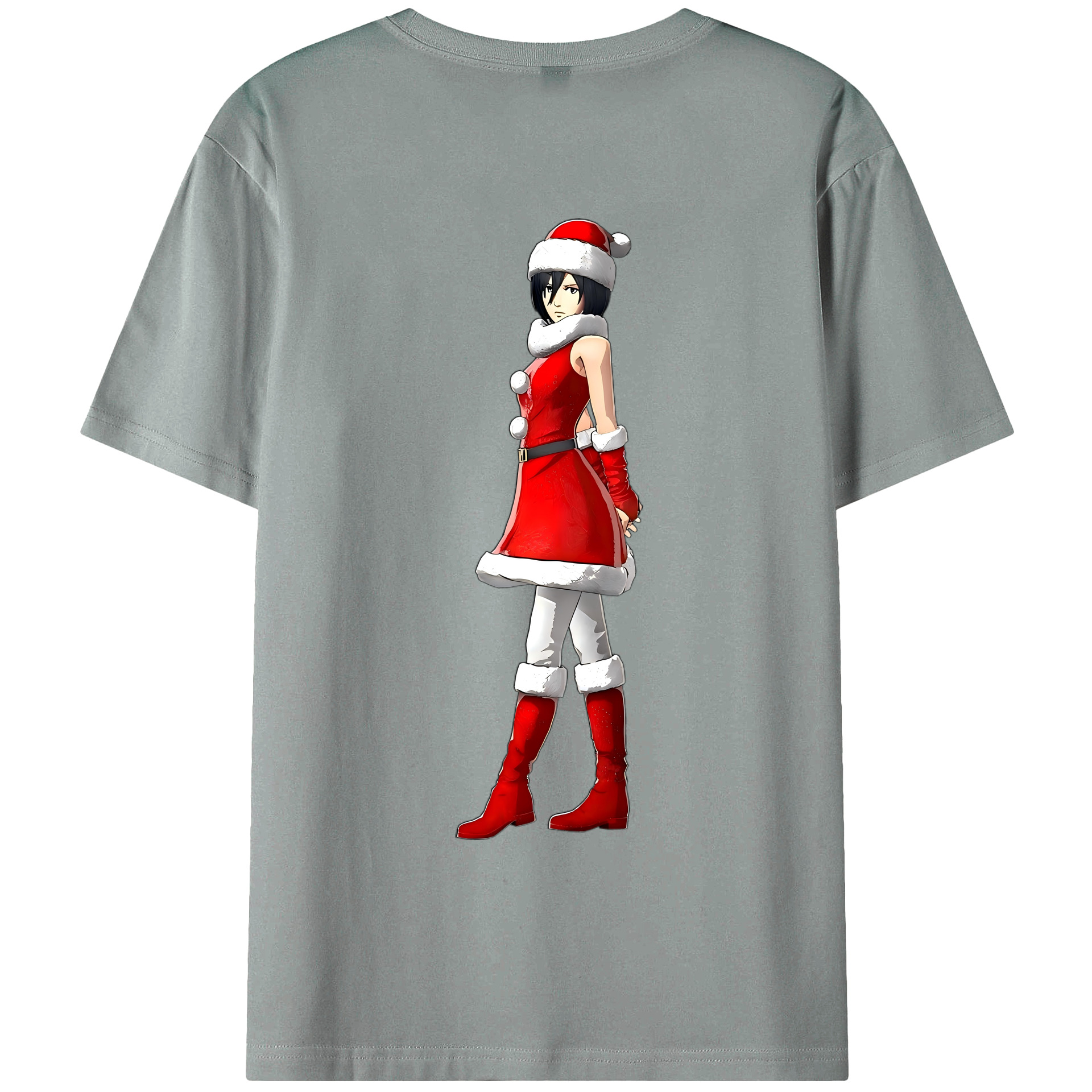 （画像用） 進撃の巨人 ミカサ·アッカーマン Attack on Titan Mikasa Ackerman 綿100％ メンズ半袖Tシャツ（バックプリント） 通気性